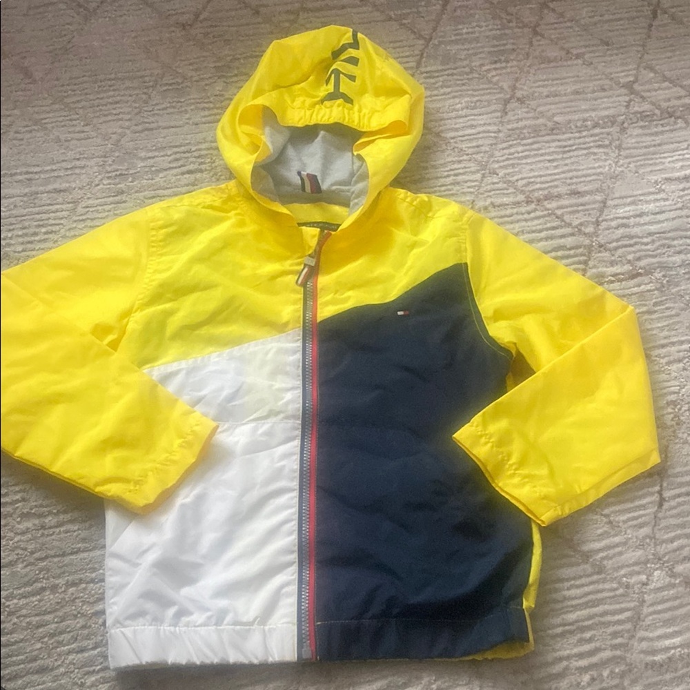 Tommy Hilfiger Kids Colorblock Jacket - Yellow, Navy, and White 6
